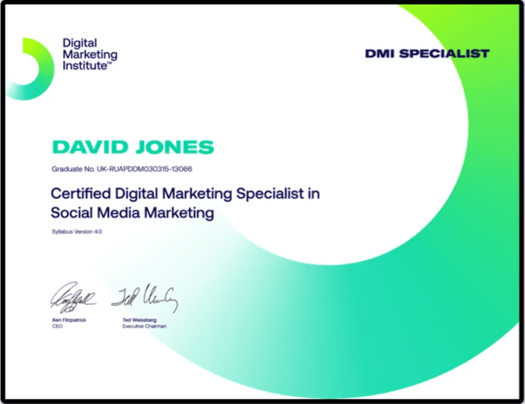 Digital Marketing Institute certification